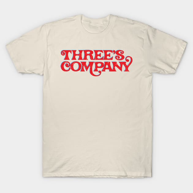Threes Company Text Design T-Shirt by Trendsdk